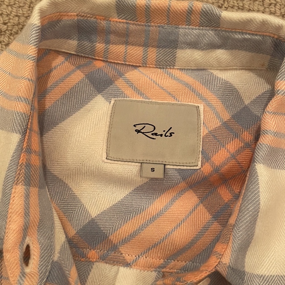 Rails Pink And Blue Button Down (Size Small) - image 2